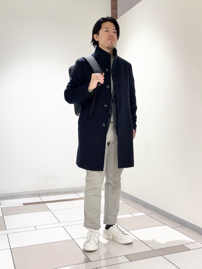 及川さんの「TAKEO KIKUCHI｜【ウールカシミヤブレンド】ビーバー調 スタンドカラー コート」を使ったコーディネート