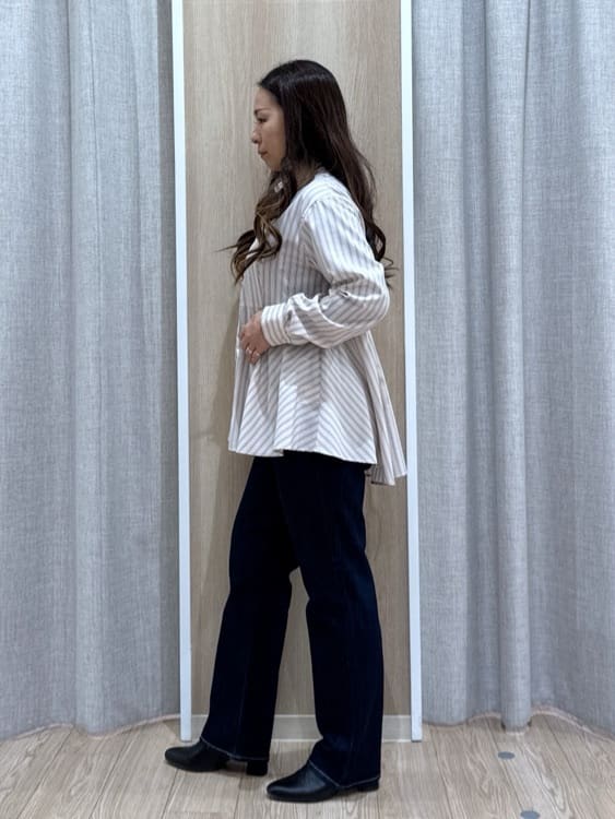 sachiさんの「grove｜【選べる着丈】大人のためのストレートデニムパンツ」を使ったコーディネート