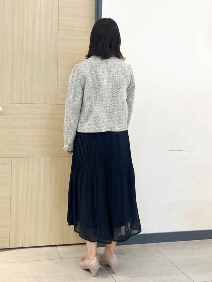 YOさんの「grove｜【ハレの日・通勤】着回しできる上品ツイードジャケット」を使ったコーディネート