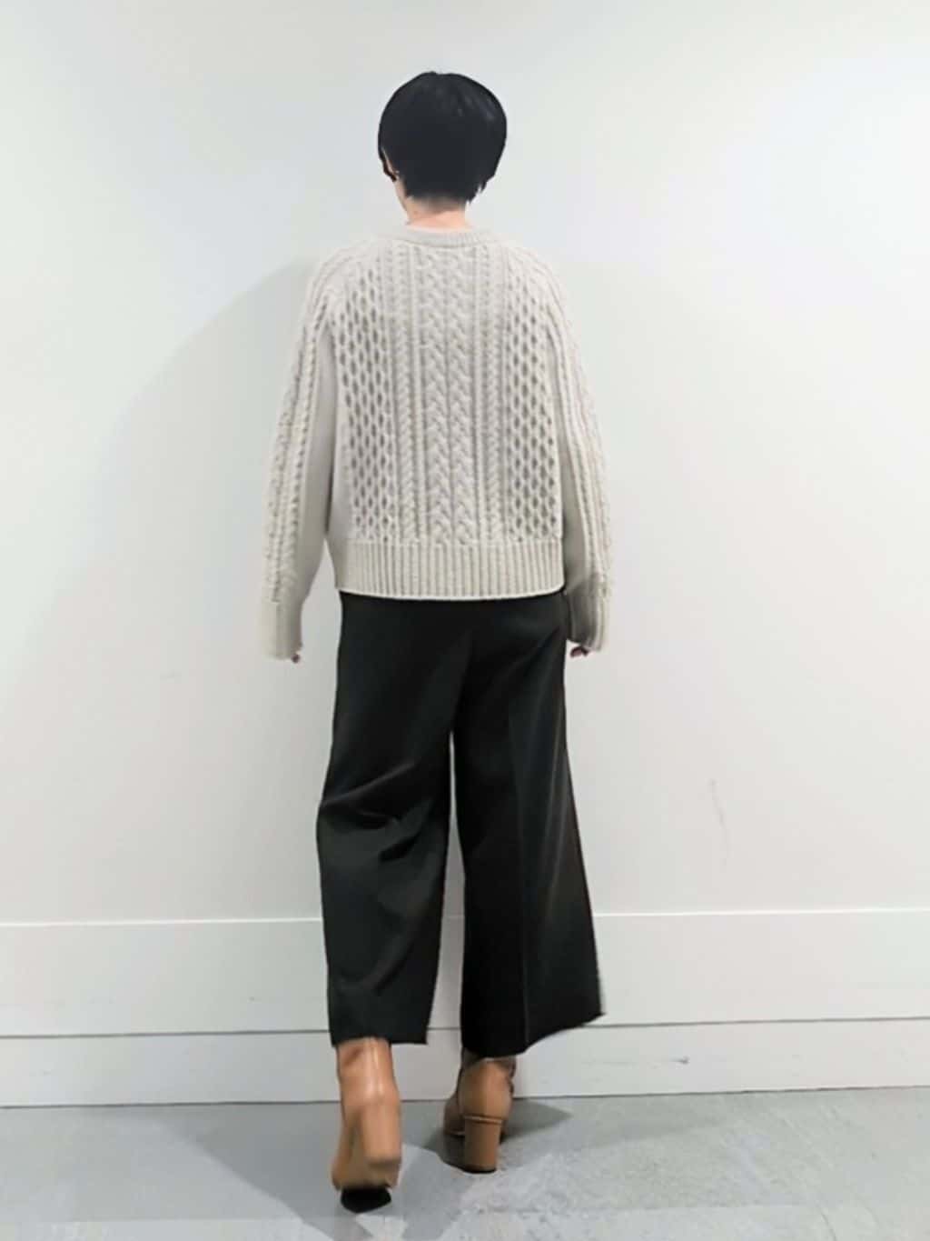 ミズタさんの「UNTITLED｜【洗える】スポンディッシュ ケーブル柄ニット」を使ったコーディネート
