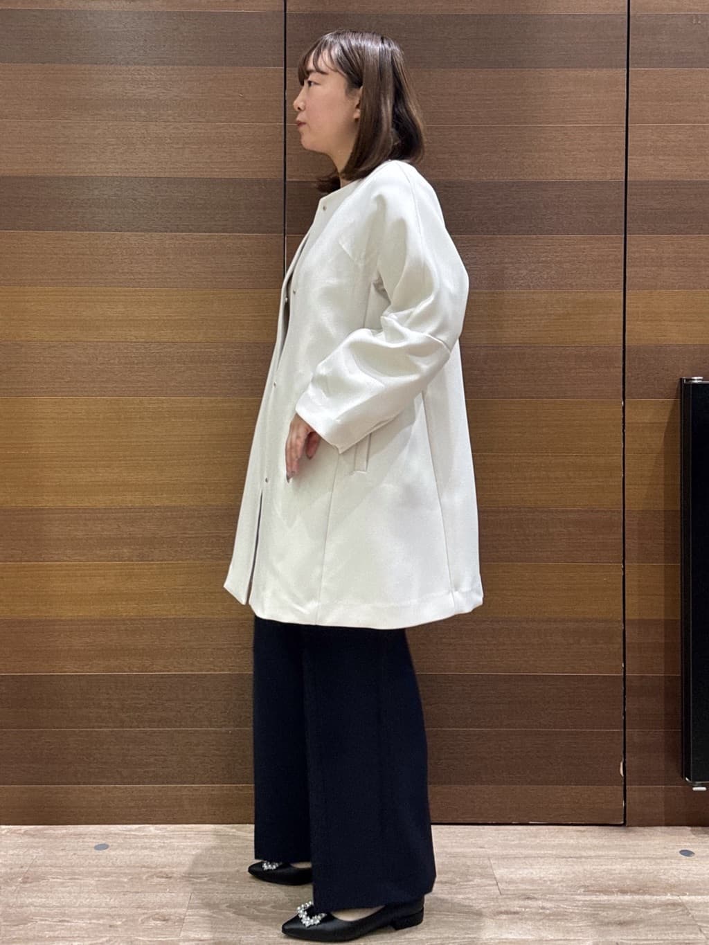 yumeさんの「OPAQUE.CLIP｜フォルムスリーブミドルコート【洗濯機OK】」を使ったコーディネート