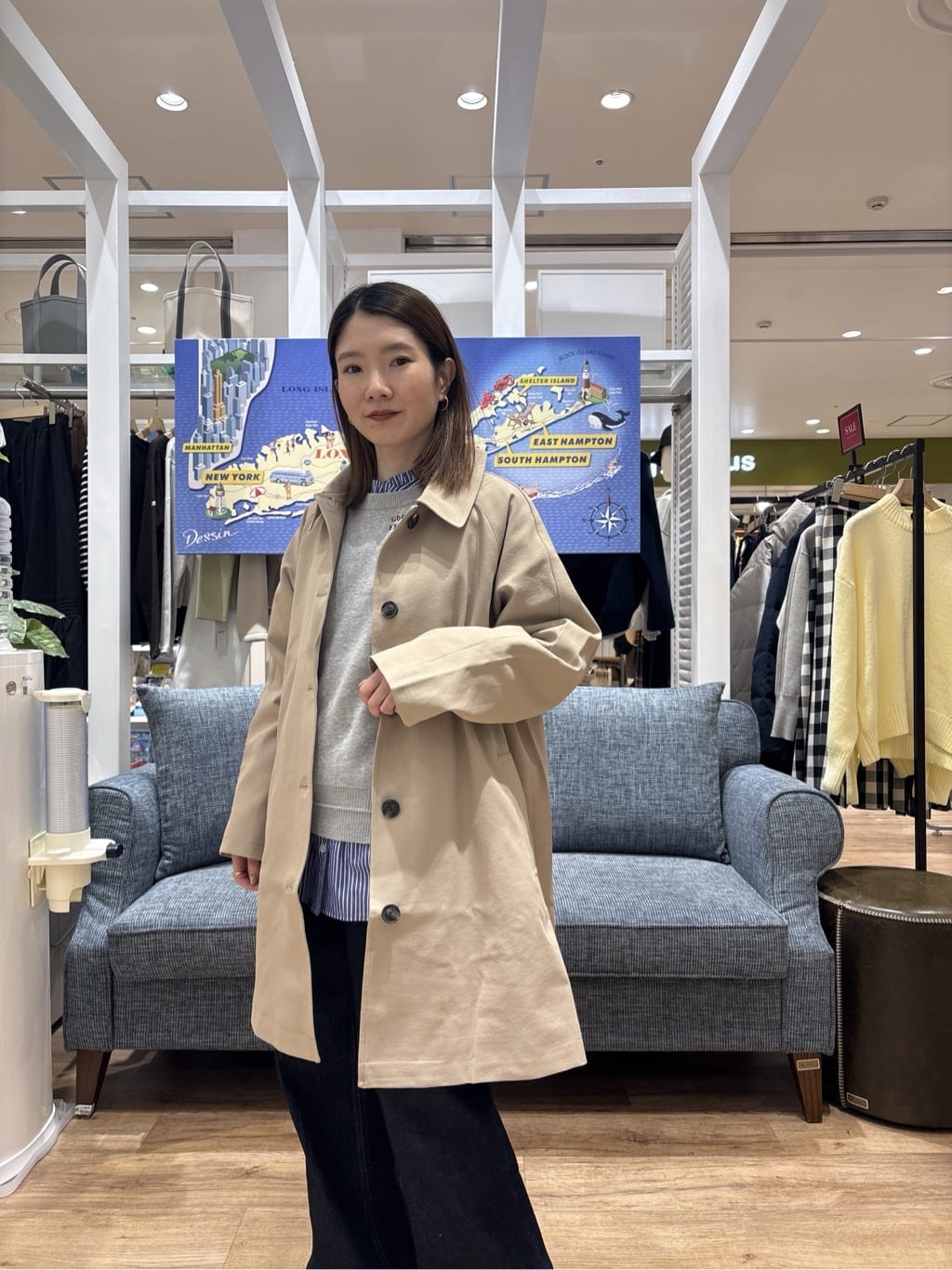 risaさんの「Dessin｜【花粉ガード/撥水加工/洗える】ステンカラースプリングコート」を使ったコーディネート