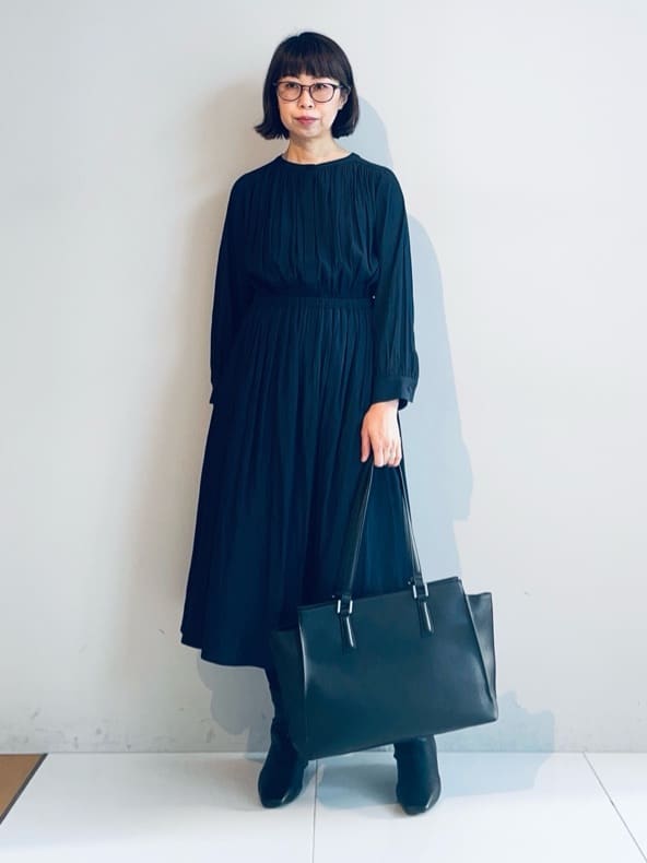 murayamaさんの「INDIVI｜【洗える】ギャザーフレアワンピース」を使ったコーディネート