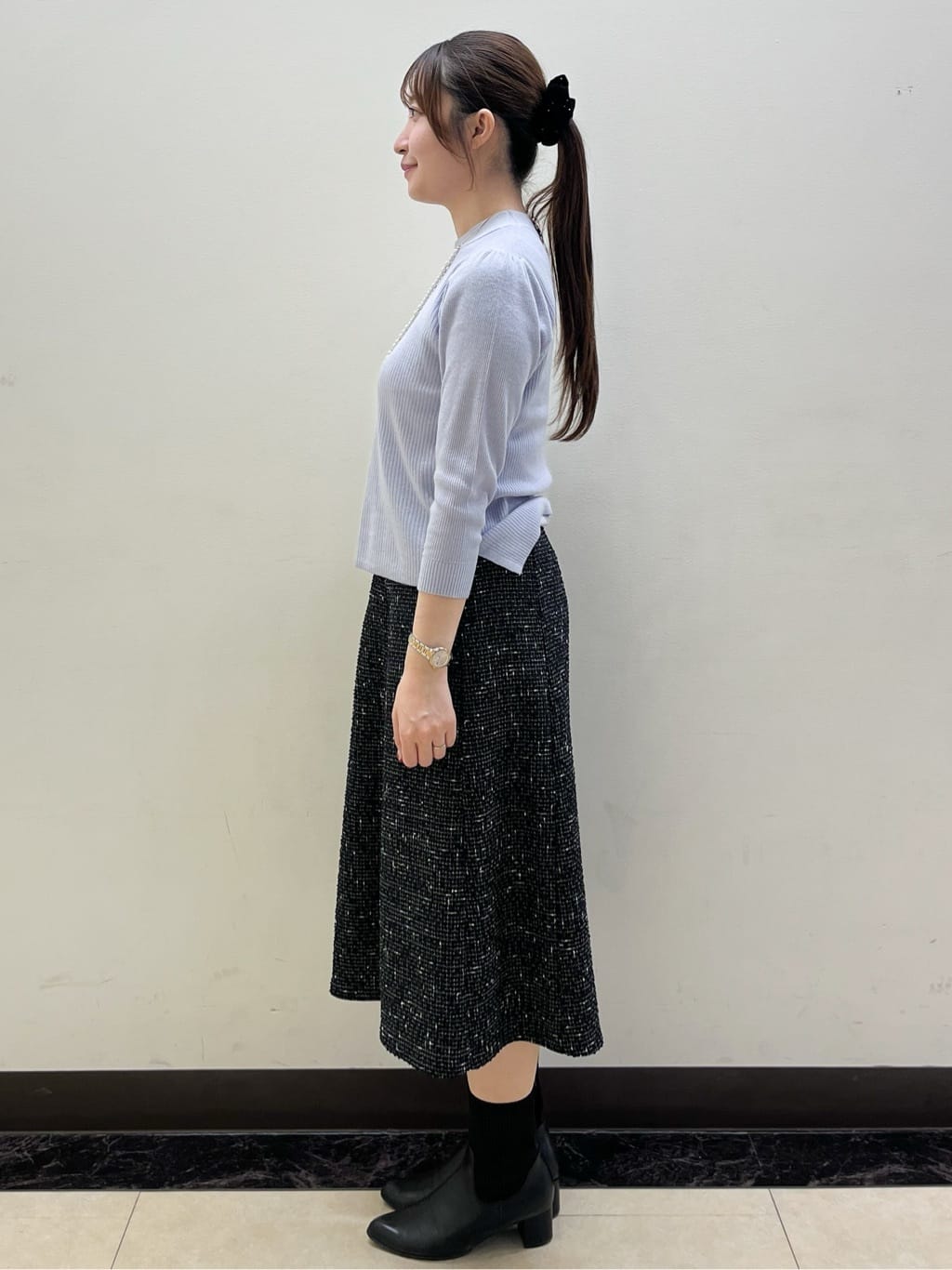mikikoさんの「Reflect｜【選べる5色／アンサンブル可】プチハイネックリブニット」を使ったコーディネート