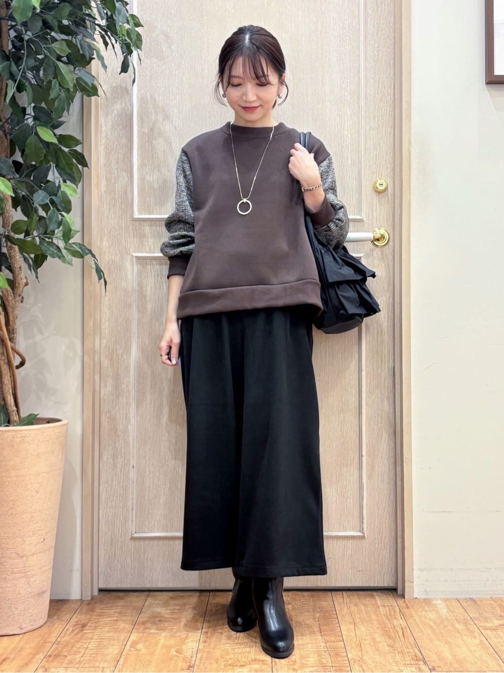 なみさんの「SHOO･LA･RUE｜【S-L/あったか】お袖チェック裏起毛トップス」を使ったコーディネート