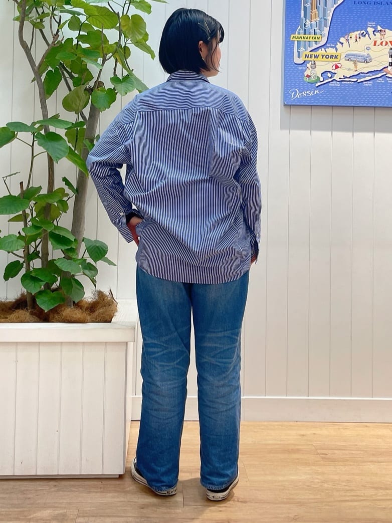 mikaさんの「Dessin｜【洗える】刺繍ロゴ入りオーバーシャツ」を使ったコーディネート