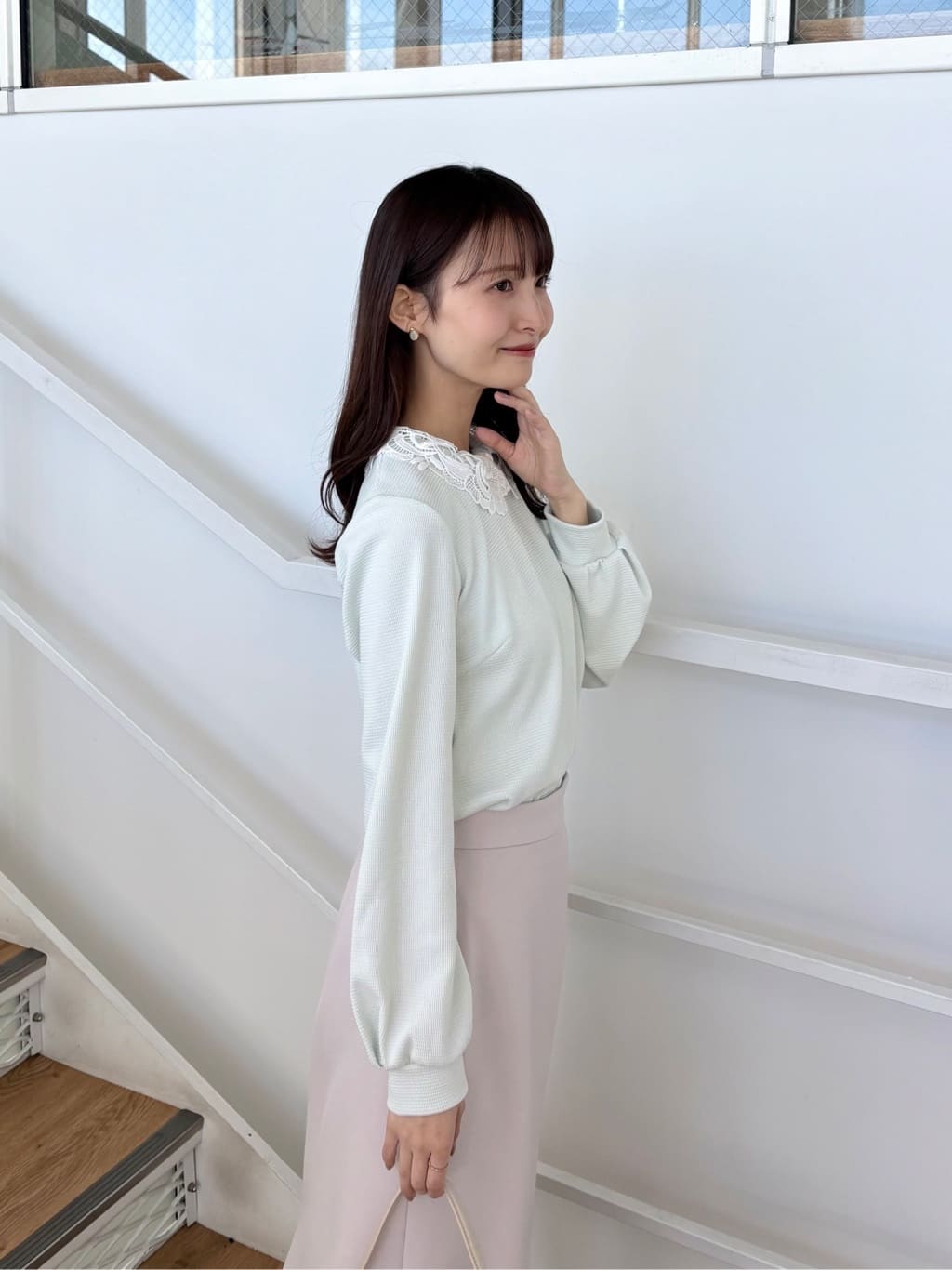 みさかさんの「index｜レース衿付きピケジャージトップス【洗濯機OK】」を使ったコーディネート