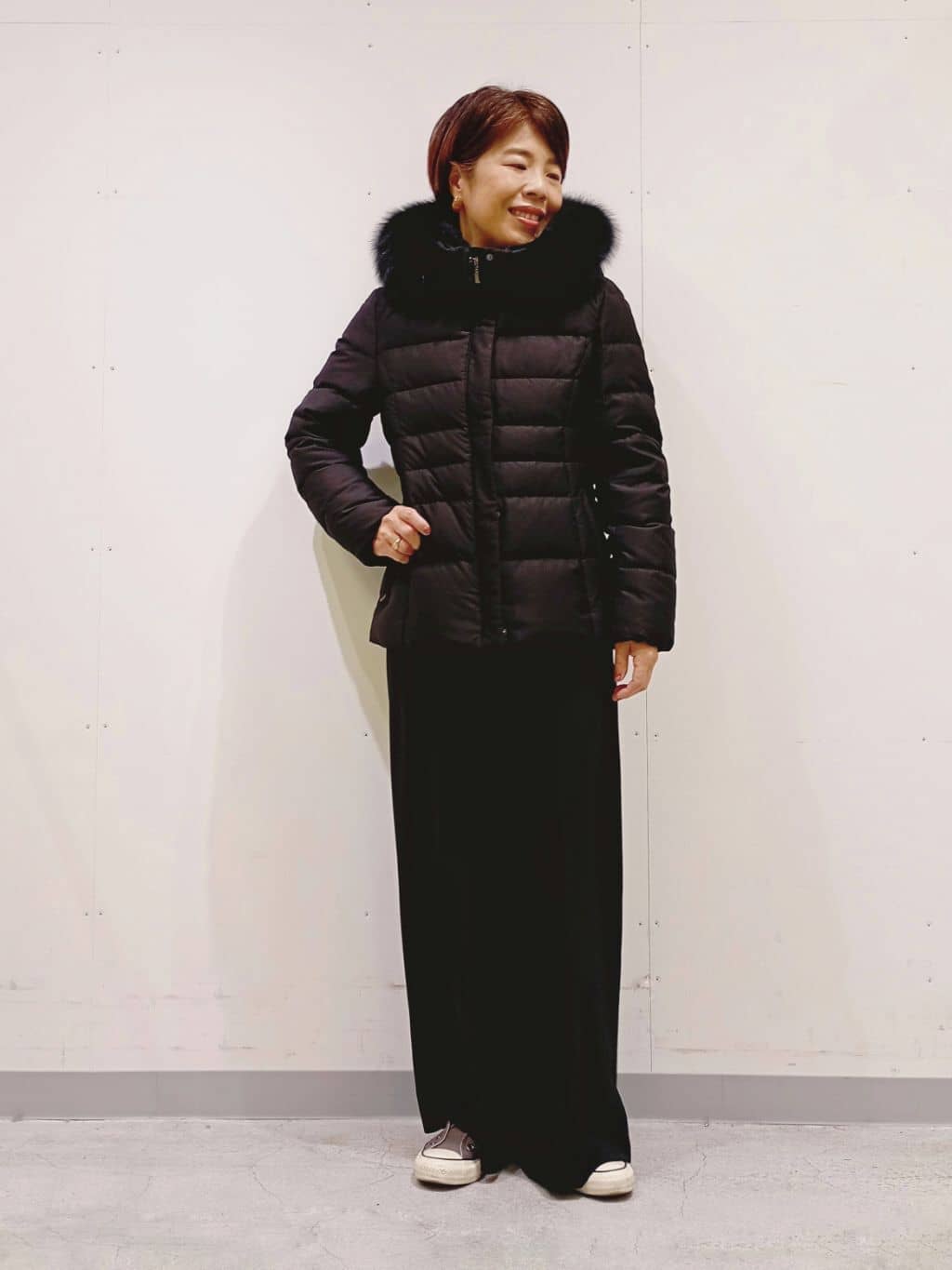 Kさんの「INDIVI｜【名品／撥水／抗菌防臭】ショート丈リサイクルダウンコート」を使ったコーディネート