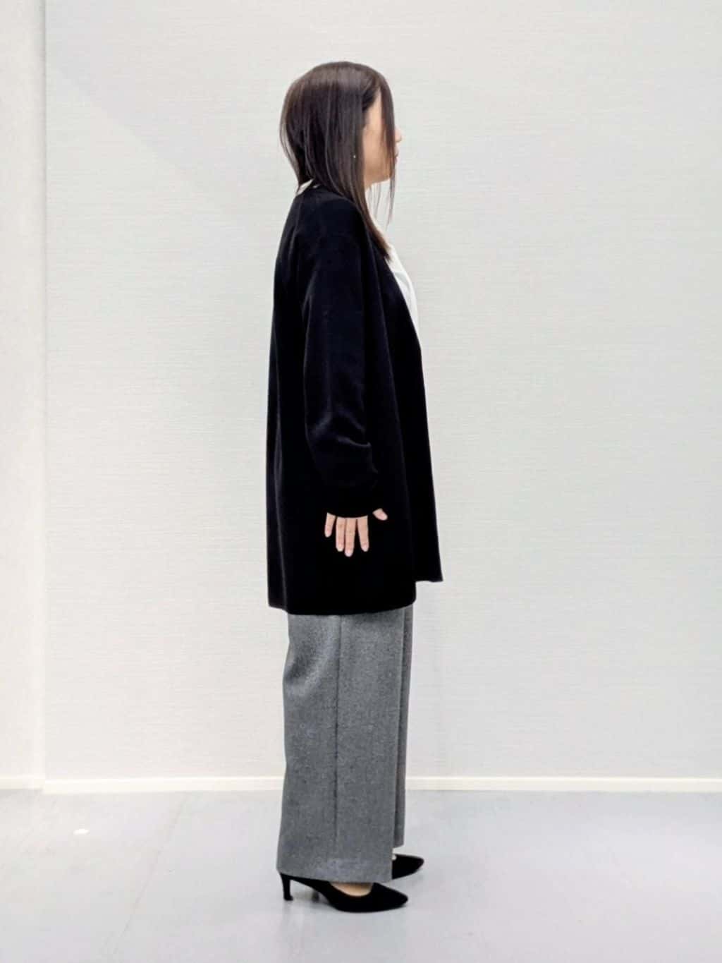 makkyさんの「UNTITLED｜【洗える/ボタンなし】ミラノリブカーディガン」を使ったコーディネート
