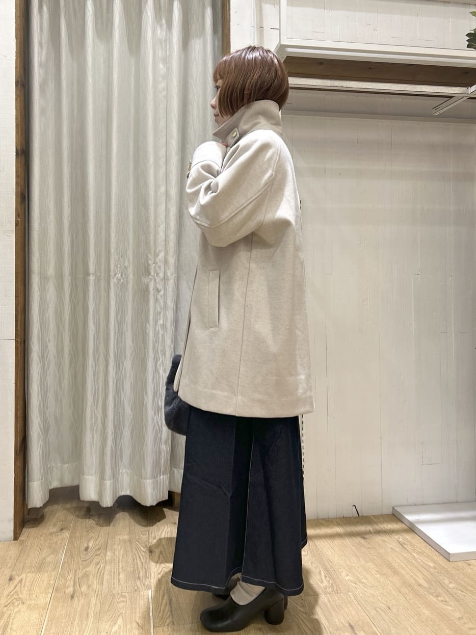 ga_riさんの「THE SHOP TK｜クラシカルな装い ウールライクスタンドカラーコート」を使ったコーディネート