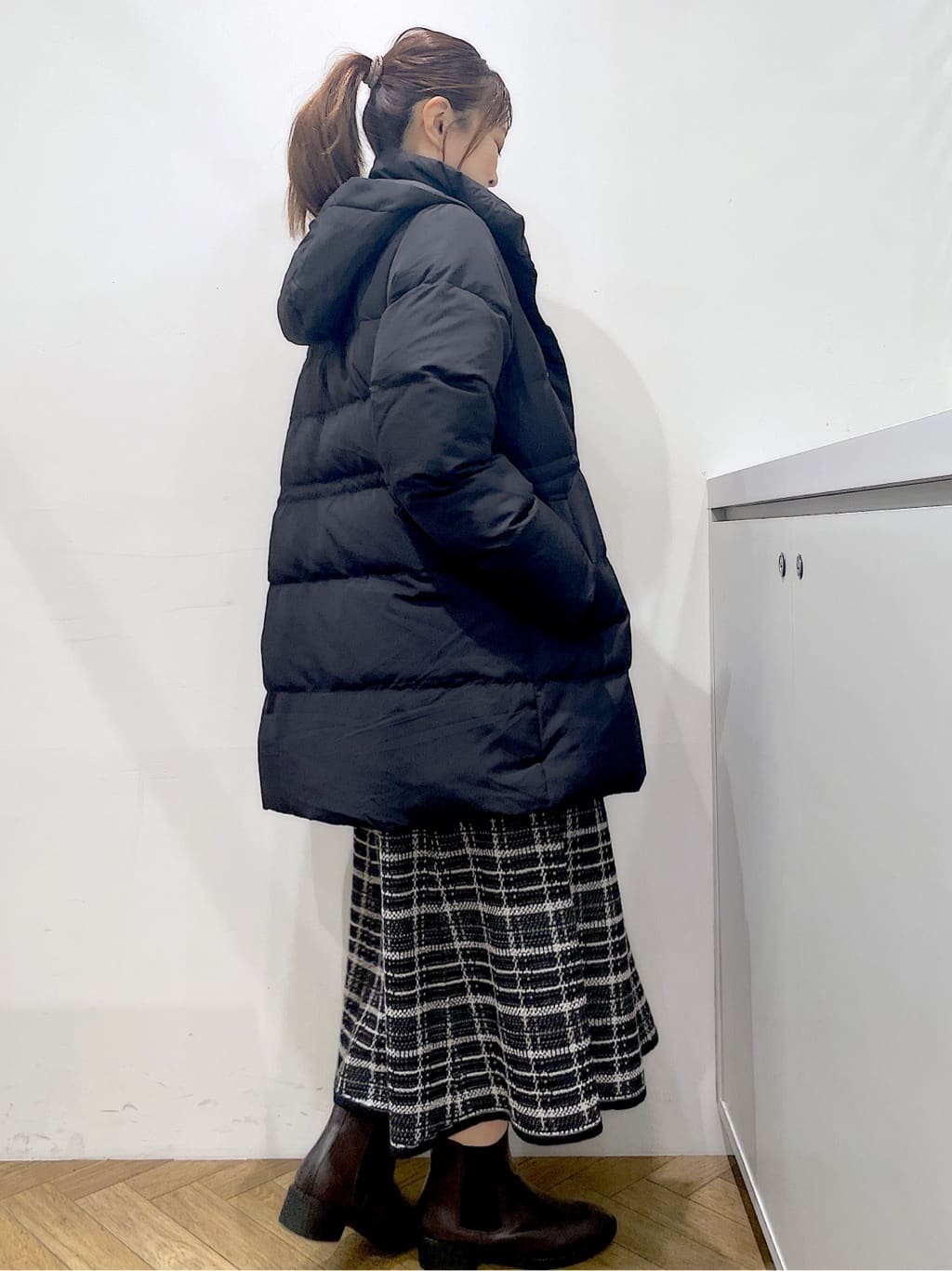 Junさんの「index｜チェックラメジャカードニットワンピース」を使ったコーディネート