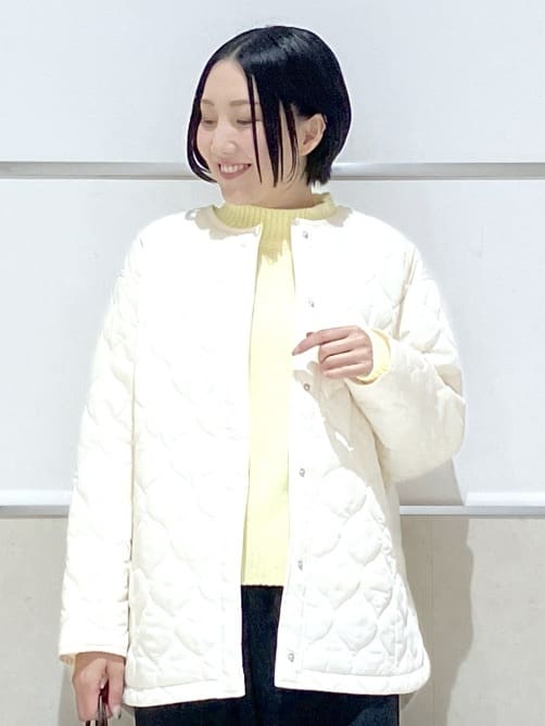 eriko さんの「Dessin｜【洗える】ハイネックベロアモールニット」を使ったコーディネート