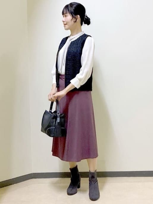  beni_gingerさんの「Reflect｜【通勤】スエードライクフレアスカート」を使ったコーディネート