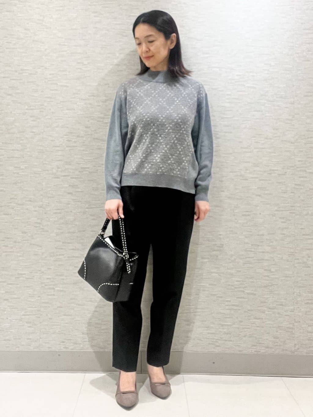 marikoさんの「Reflect｜アーガイル柄ハイネックニット」を使ったコーディネート