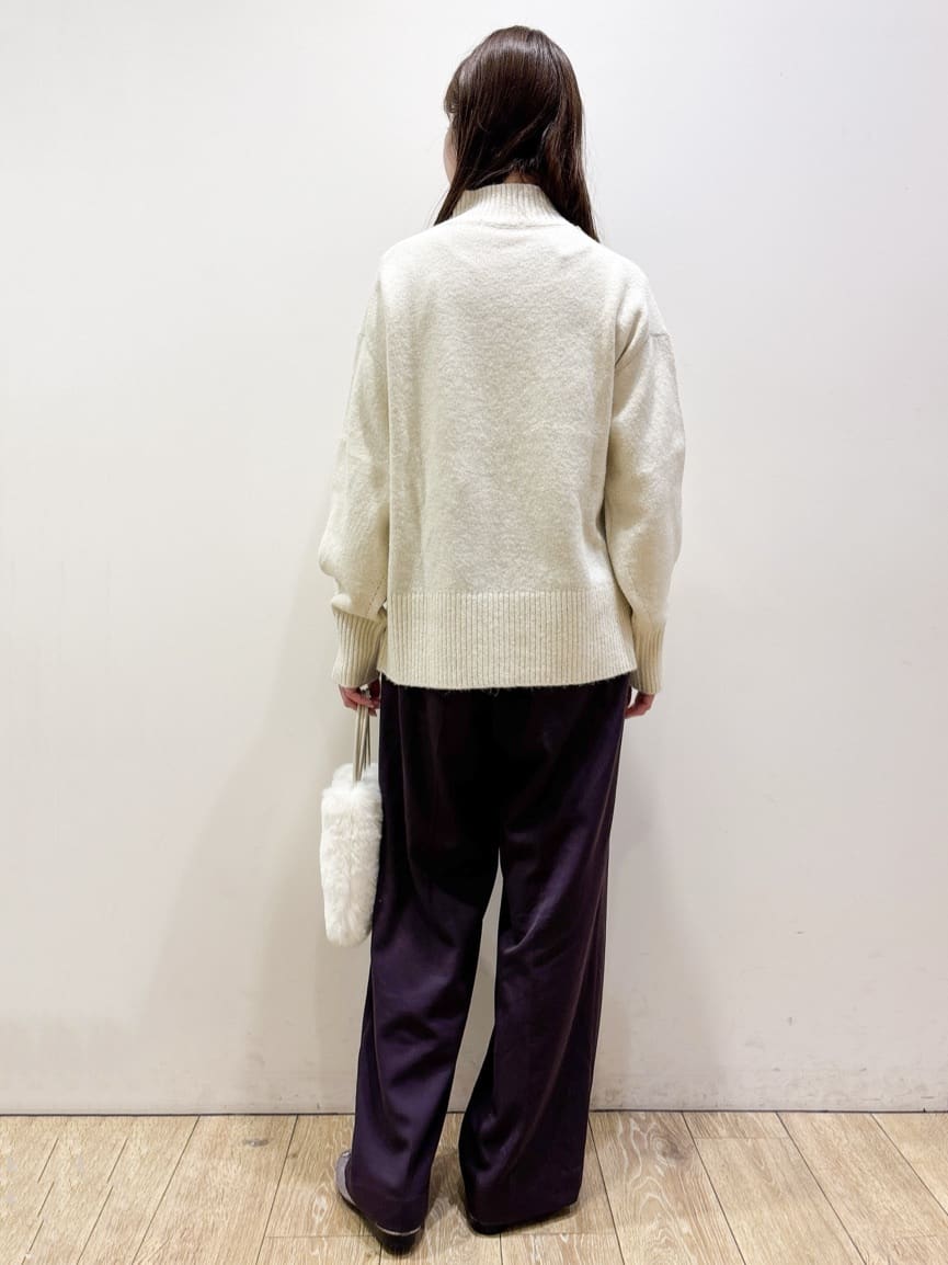 ayaさんの「index｜選べる2丈 ハイネックカラーミックスラメニット【洗濯機OK】」を使ったコーディネート