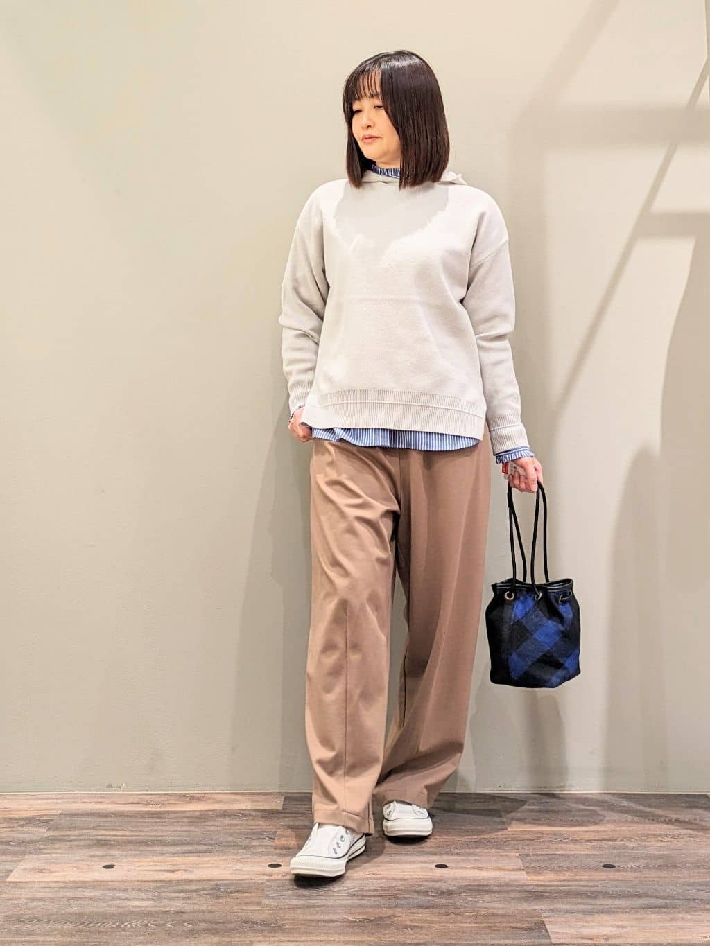 ricoさんの「Dessin｜【洗える／体型カバー】ちょうどいいニットパーカ」を使ったコーディネート