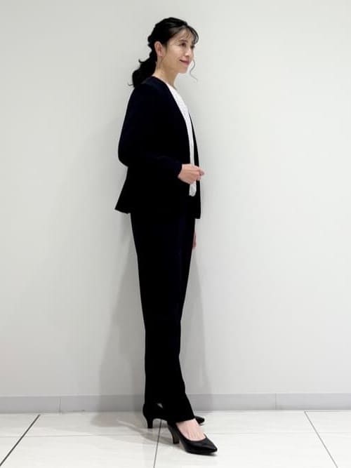 kayoさんの「INDIVI｜【通勤スーツ／洗える】ストレッチカラーレスジャケット」を使ったコーディネート