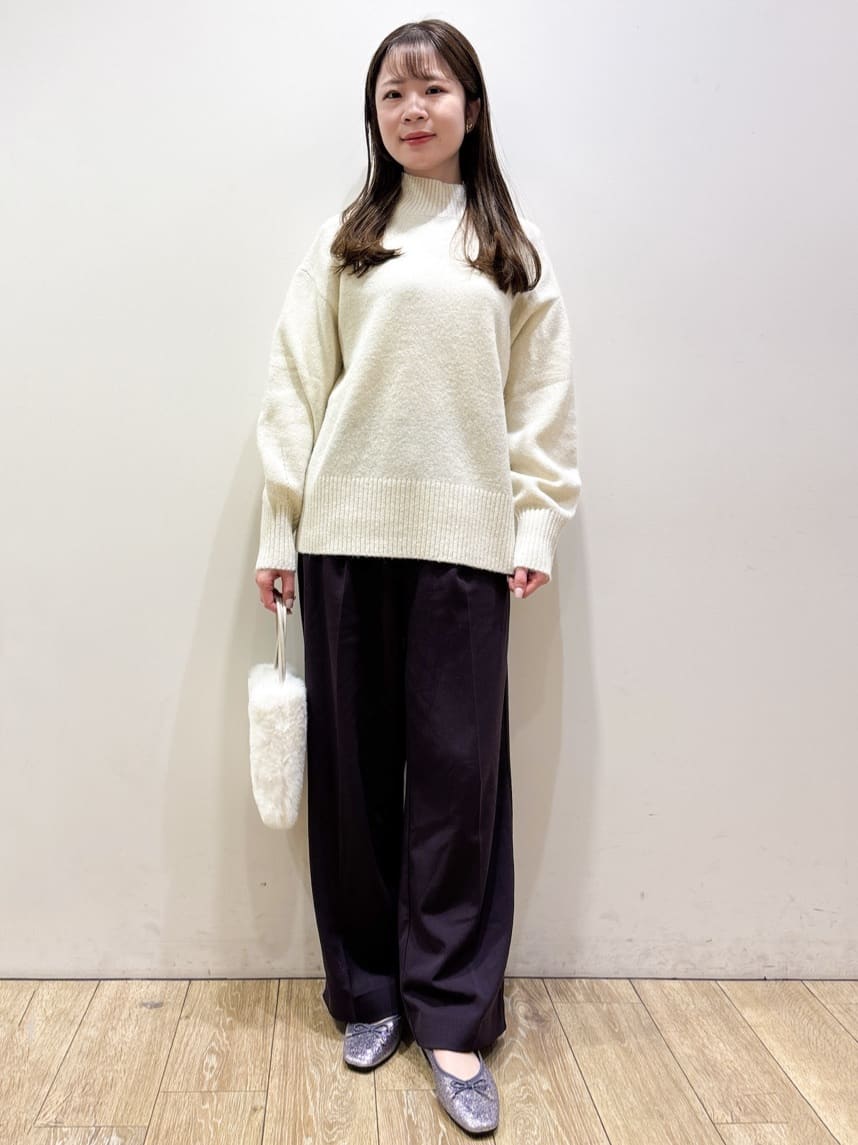 ayaさんの「index｜選べる2丈 ハイネックカラーミックスラメニット【洗濯機OK】」を使ったコーディネート