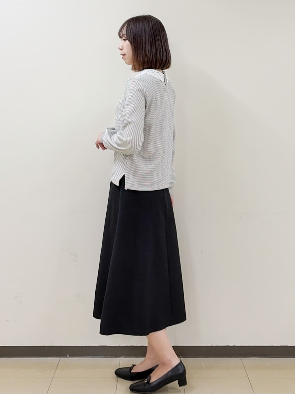 yurinaさんの「index｜レース衿付きピケジャージトップス【洗濯機OK】」を使ったコーディネート