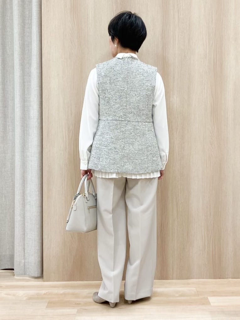 Keiさんの「grove｜【マシンウォッシュ／防シワ/SS-3L】ストレッチワイドパンツ」を使ったコーディネート