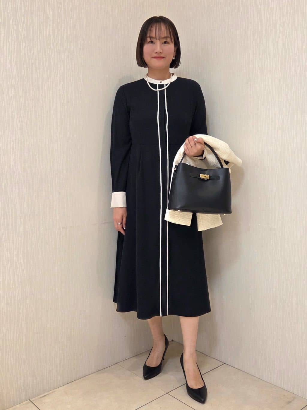 naokoさんの「UNTITLED｜◆【洗える/前開き/フォーマル】バイカラー ワンピース」を使ったコーディネート