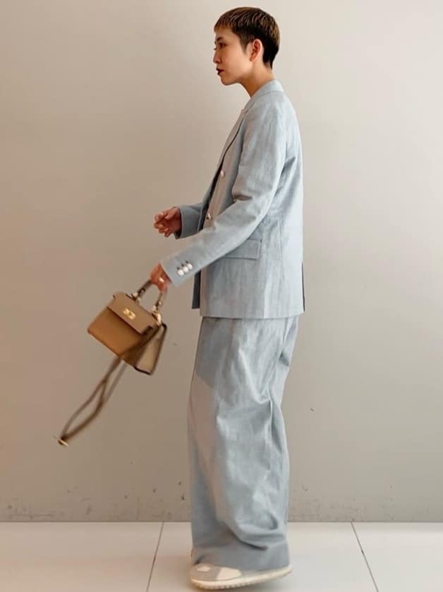 OCHIAIさんの「DRESSTERIOR｜【セットアップ可】リネンブレンドダブルブレストジャケット」を使ったコーディネート