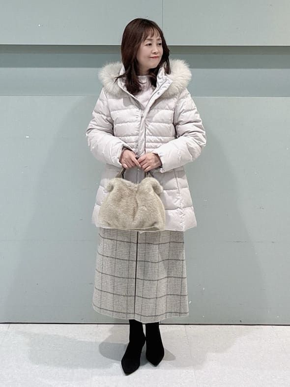 makiさんの「UNTITLED｜【洗える】スポンディッシュ ボトルネックニット」を使ったコーディネート