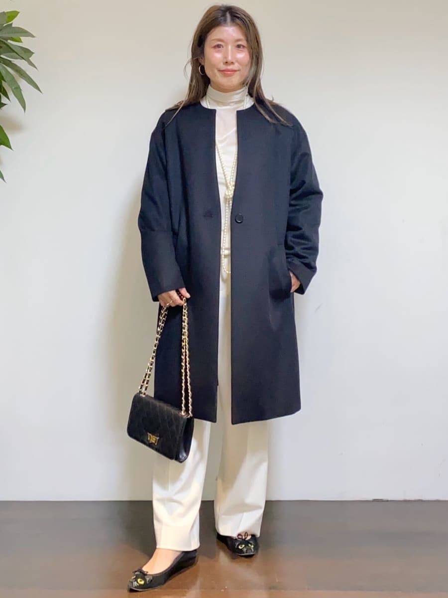 tomoさんの「UNTITLED｜【ハイネック/レイヤード/重ね着におすすめ】トリコットベロア シアーインナー」を使ったコーディネート