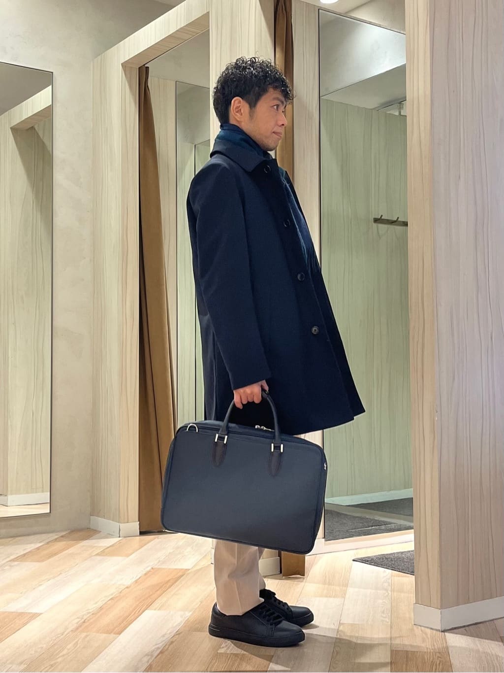 URAさんの「TAKEO KIKUCHI｜【ダウンライナー付き】メランジ ステンカラー コート」を使ったコーディネート