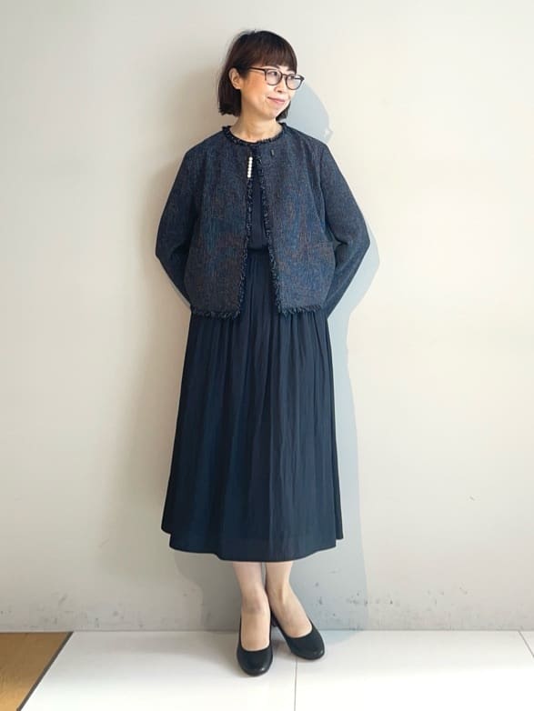 murayamaさんの「INDIVI｜【洗える】ギャザーフレアワンピース」を使ったコーディネート