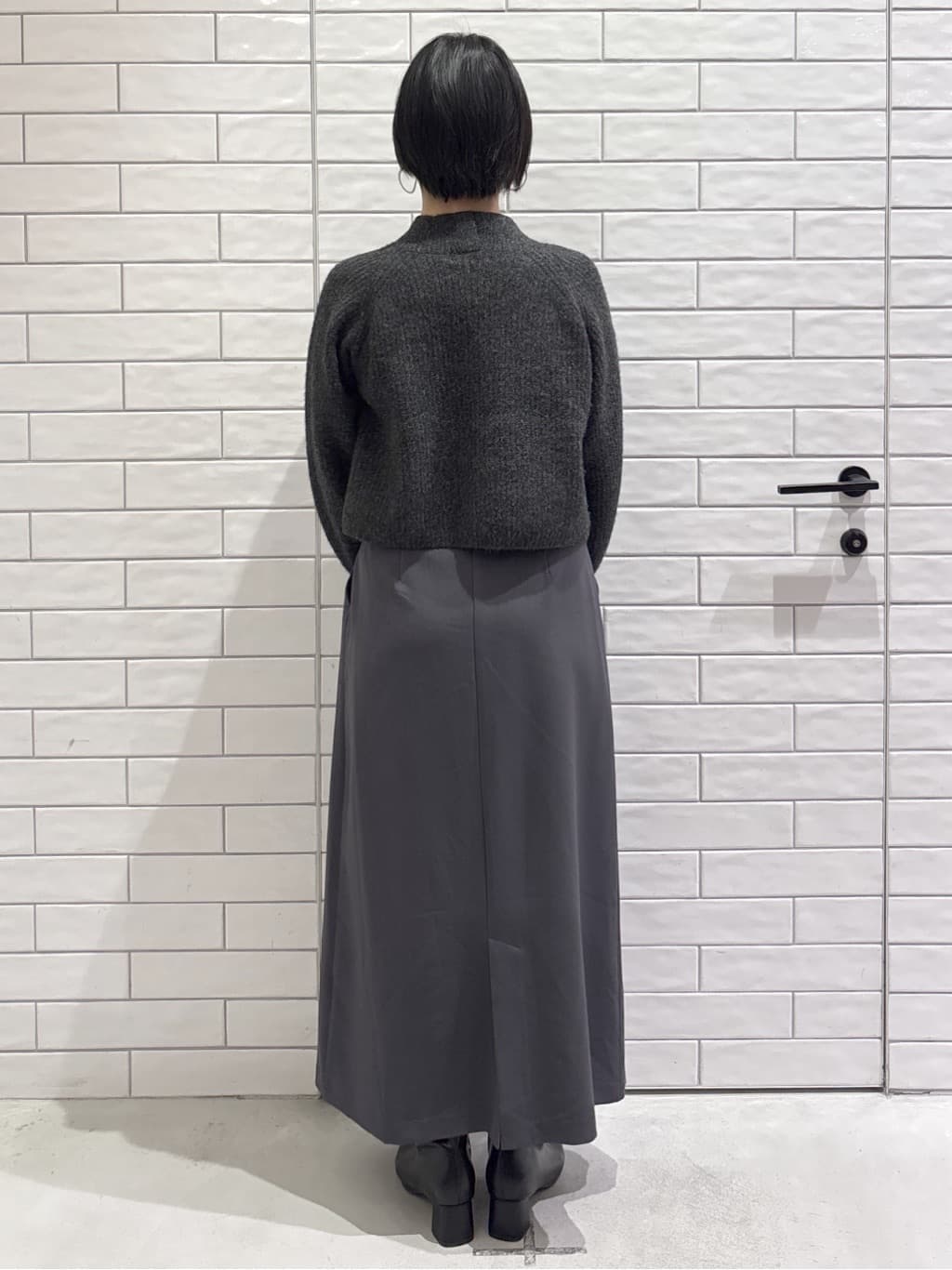 ayumiさんの「OPAQUE.CLIP｜MIXミドルゲージショートあぜニット【洗濯機OK】」を使ったコーディネート