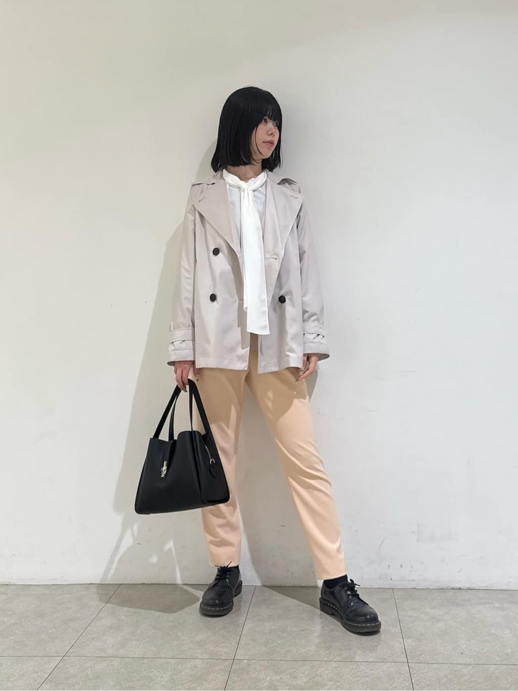 rinaさんの「INDIVI｜【洗える】ジョーゼットボウタイブラウス」を使ったコーディネート