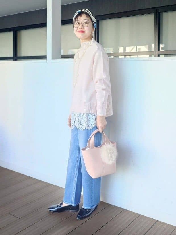 MUTSUKOさんの「UNTITLED｜【8色展開/洗える】ウールカシミヤ ハイネックニット」を使ったコーディネート