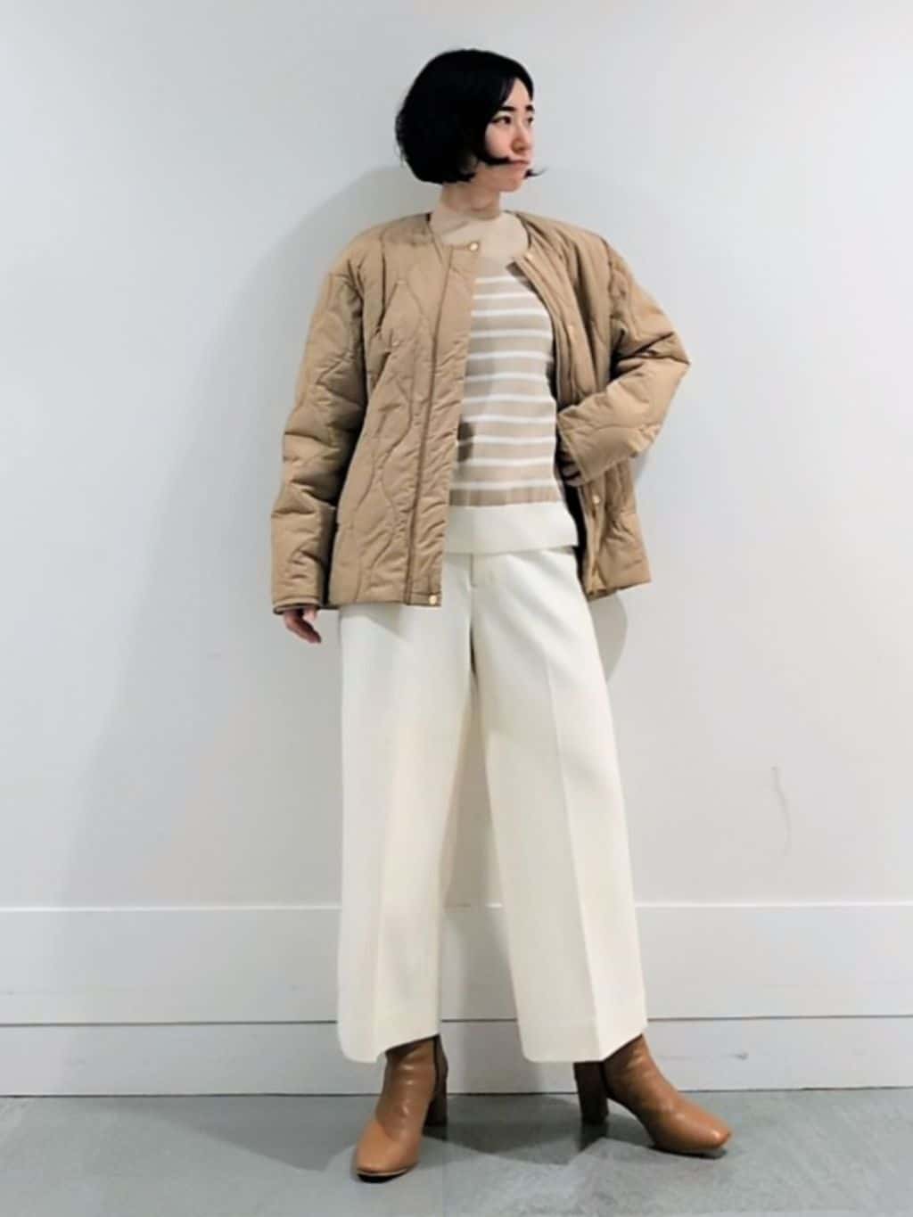 ミズタさんの「UNTITLED｜【洗える】モックネックミラノリブニット」を使ったコーディネート