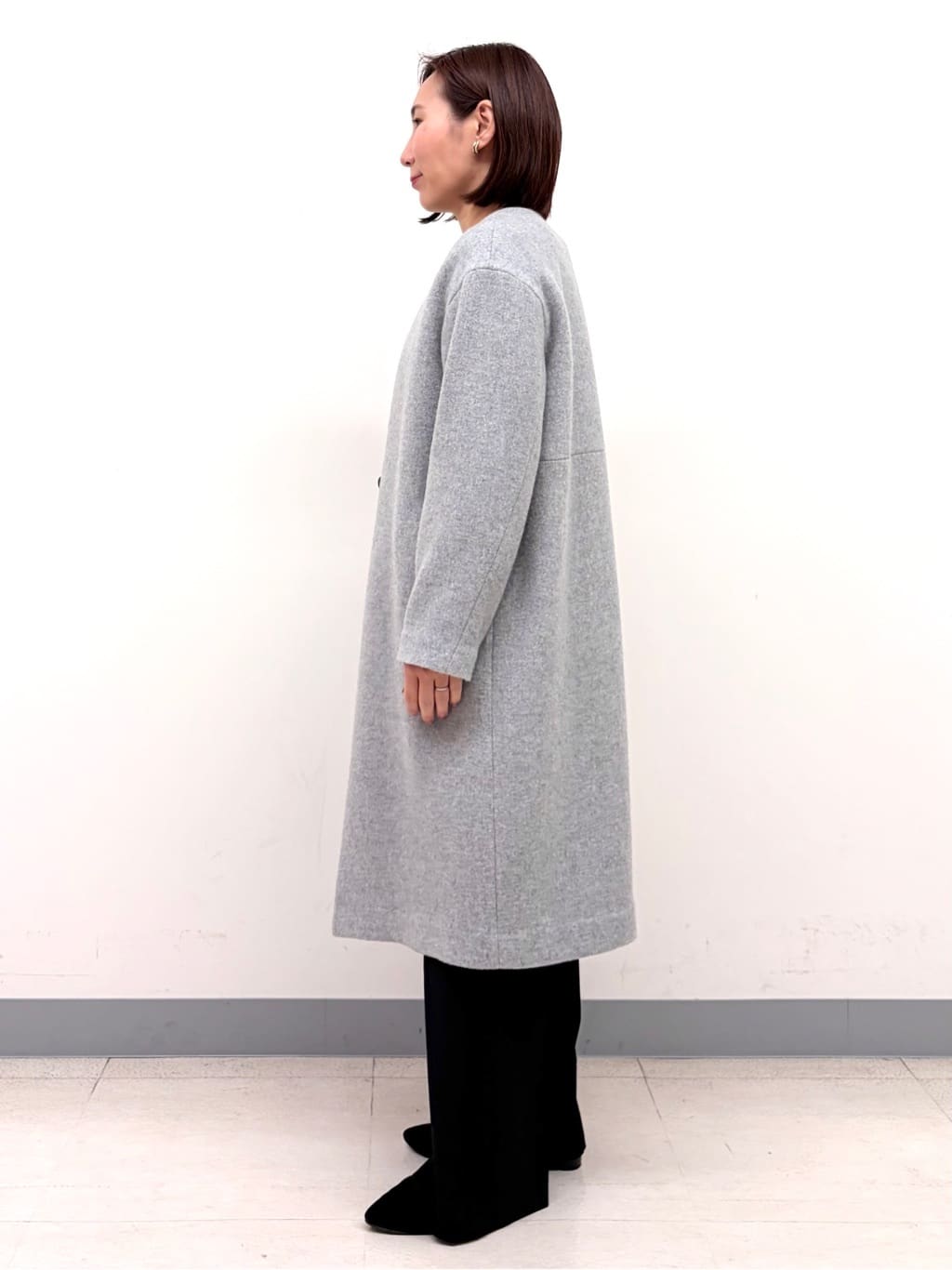 YUKARIさんの「INDIVI｜【軽量／ウール混】ライトフォルム ロングコート」を使ったコーディネート
