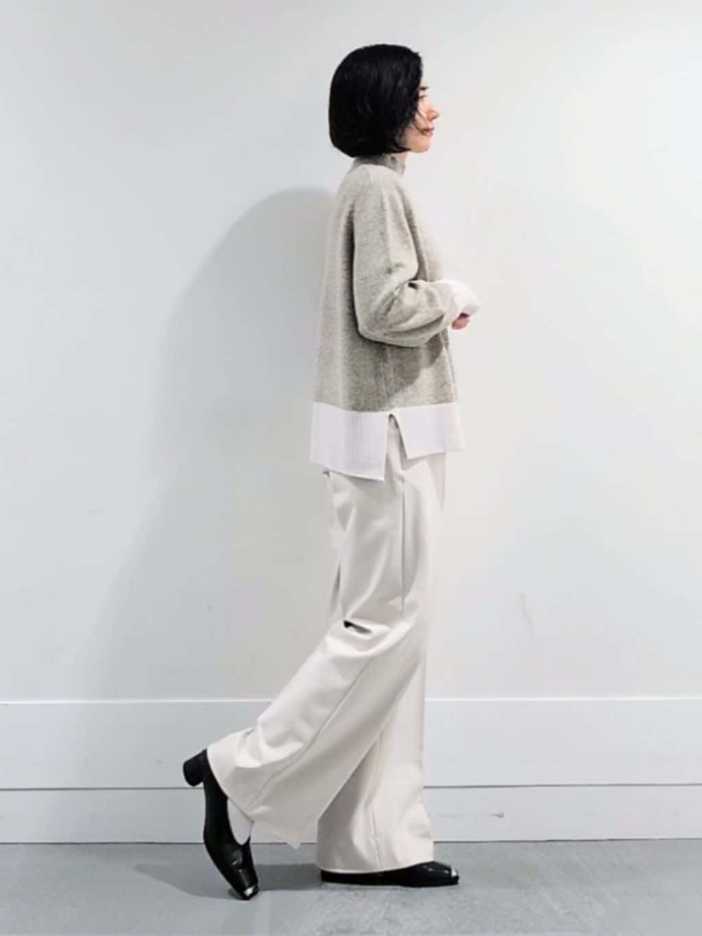 ミズタさんの「UNTITLED｜【8色展開/洗える】ウールカシミヤ ハイネックニット」を使ったコーディネート