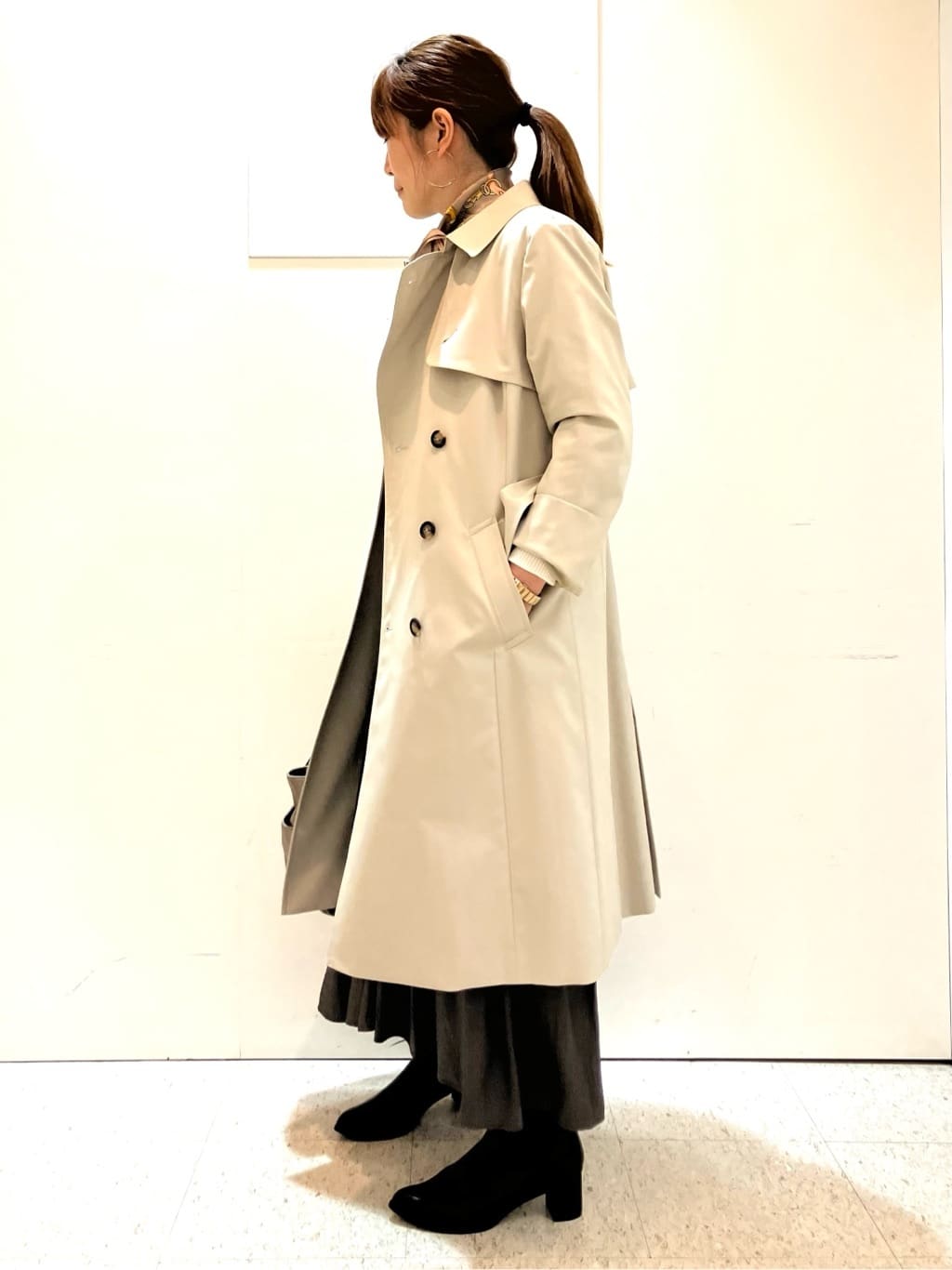 kozuさんの「Reflect｜【腰周りカバー／長め丈】モックネックニットプルオーバー」を使ったコーディネート