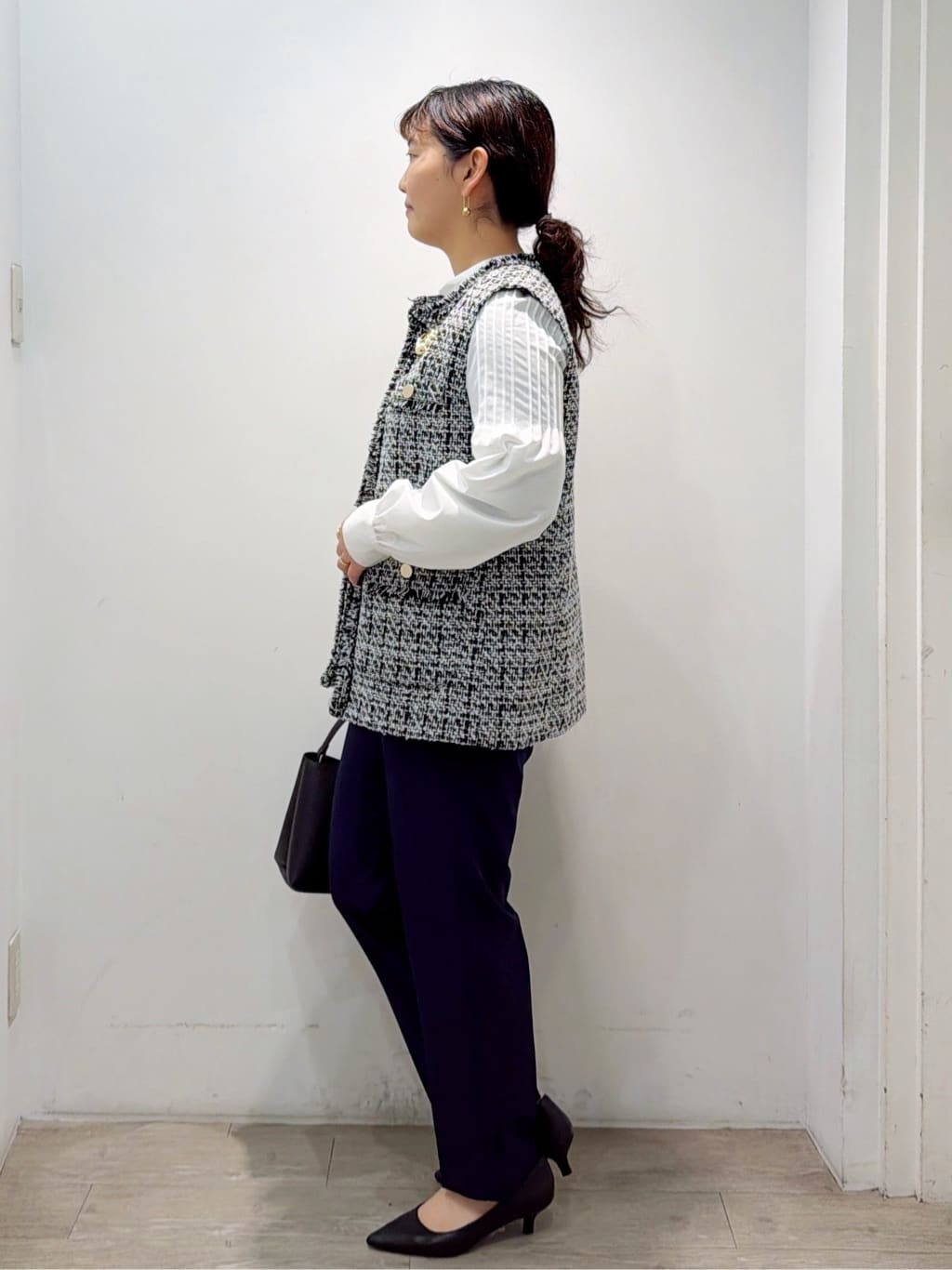 sumicaさんの「OPAQUE.CLIP｜《通勤対応》ツイードジレ【洗える】」を使ったコーディネート