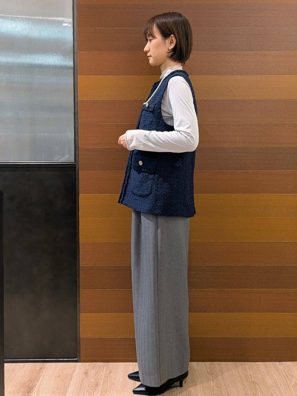 miuraさんの「OPAQUE.CLIP｜《通勤対応》ツイードジレ【洗える】」を使ったコーディネート