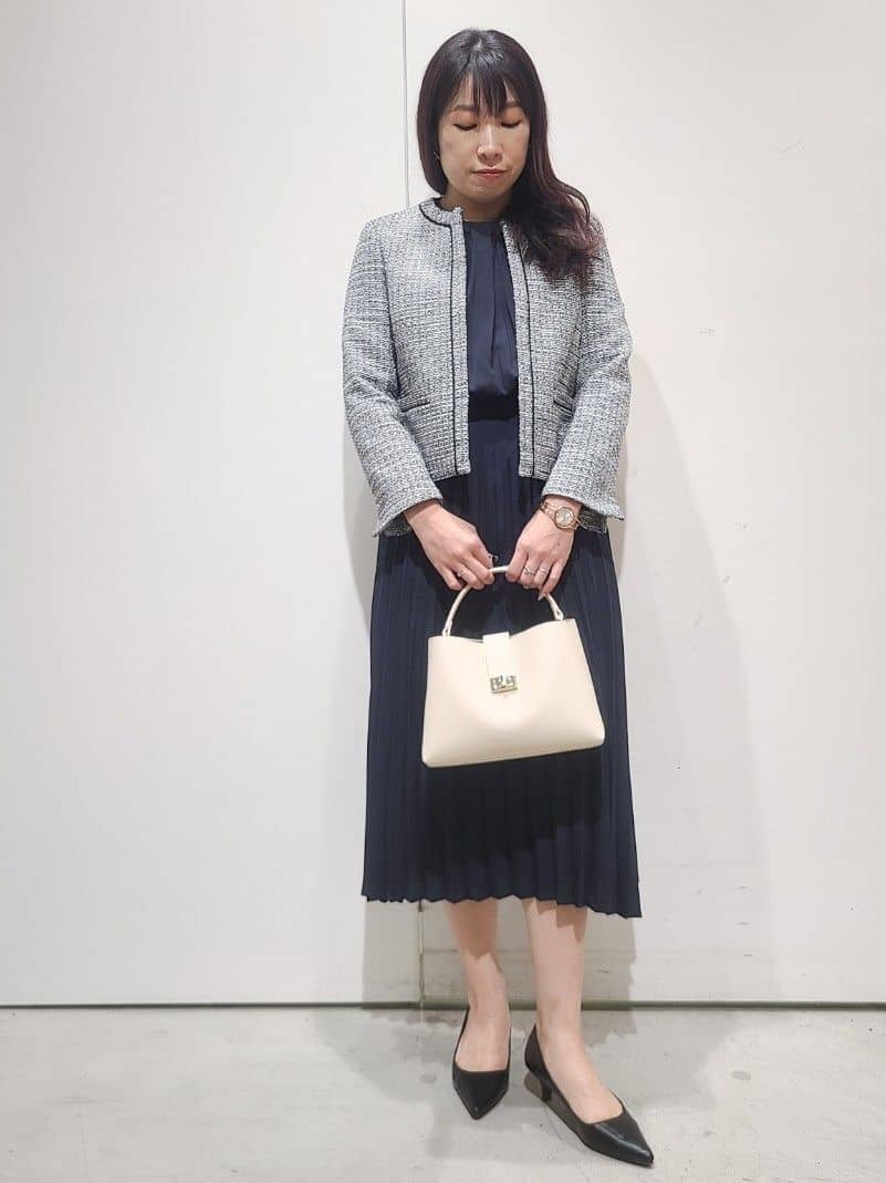 hmさんの「OPAQUE.CLIP｜《通勤対応》 コットンツイードジャケット」を使ったコーディネート