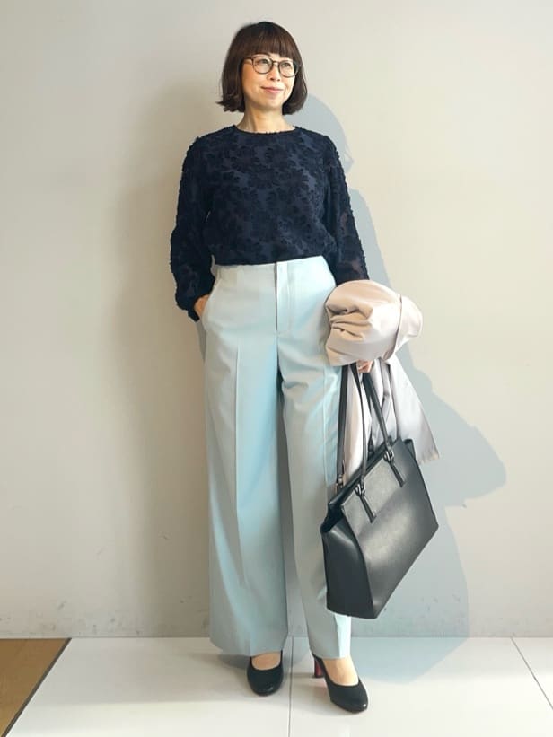 murayamaさんの「INDIVI｜【華やか／大人シアー／セレモニー】カットフリンジブラウス」を使ったコーディネート