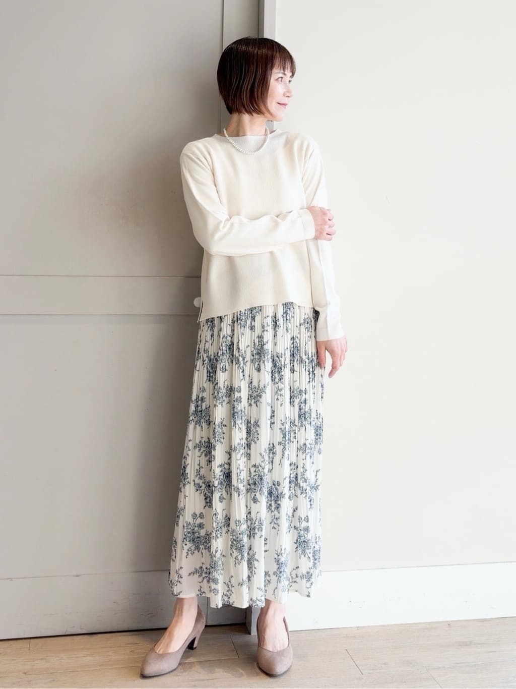 yamakoさんの「grove｜【マシンウォッシュ／防シワ/SS-3L】ストレッチノーカラージャケット」を使ったコーディネート