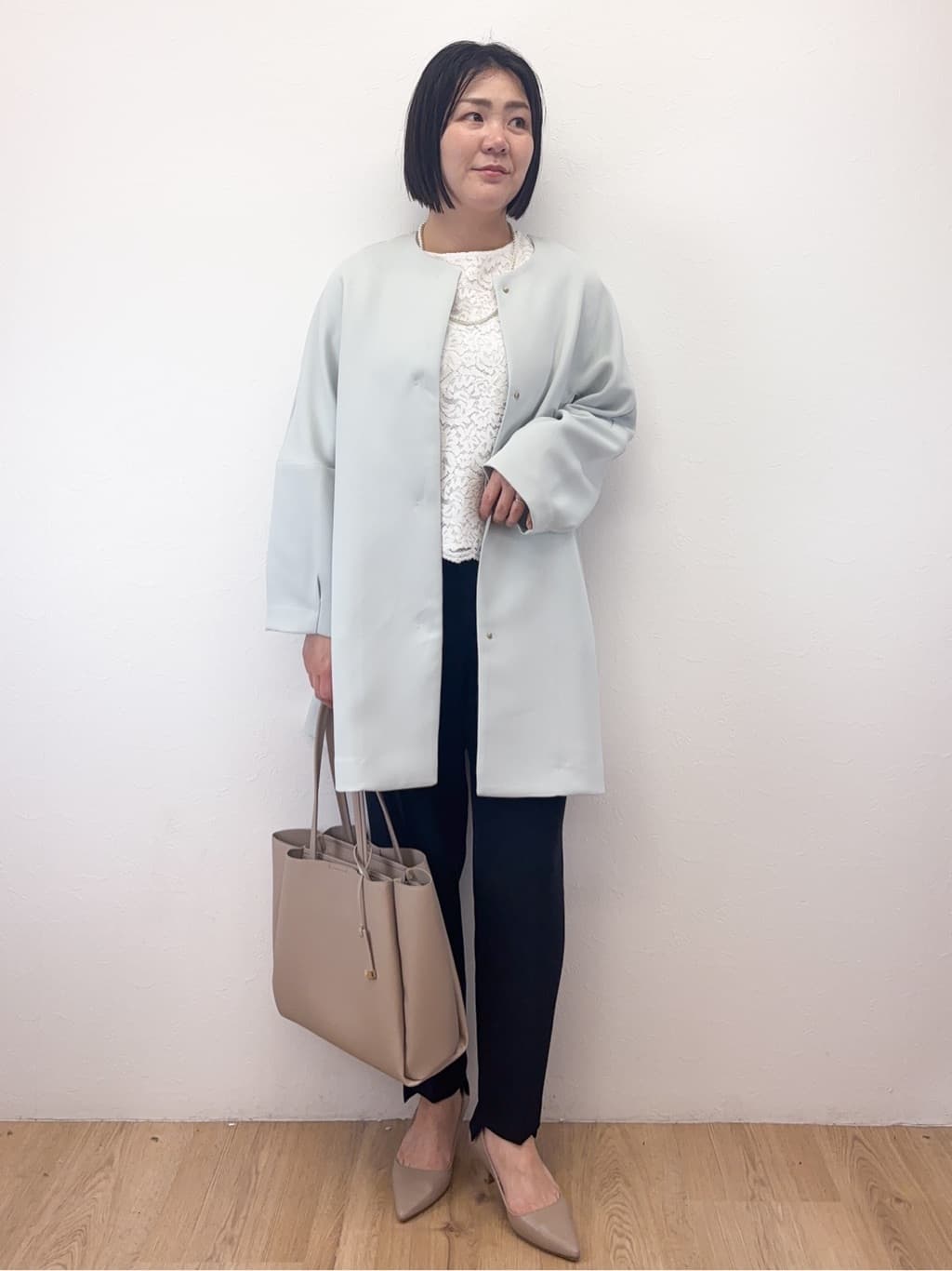 Takeさんの「OPAQUE.CLIP｜《通勤対応》レースブラウス【洗濯機OK】」を使ったコーディネート