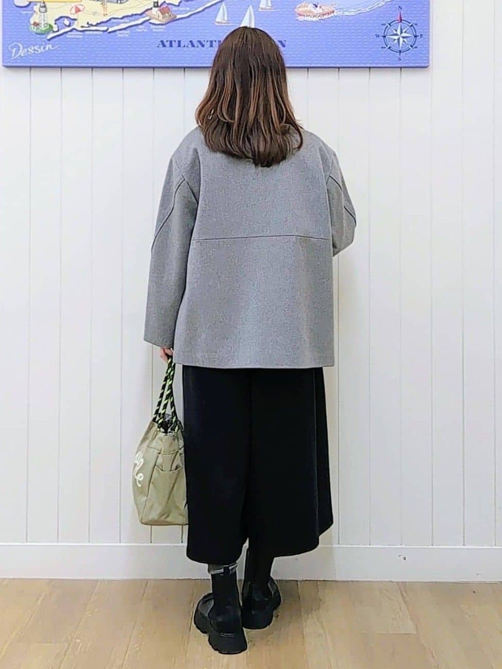 itoさんの「Dessin｜ウール混クルーネックコート」を使ったコーディネート