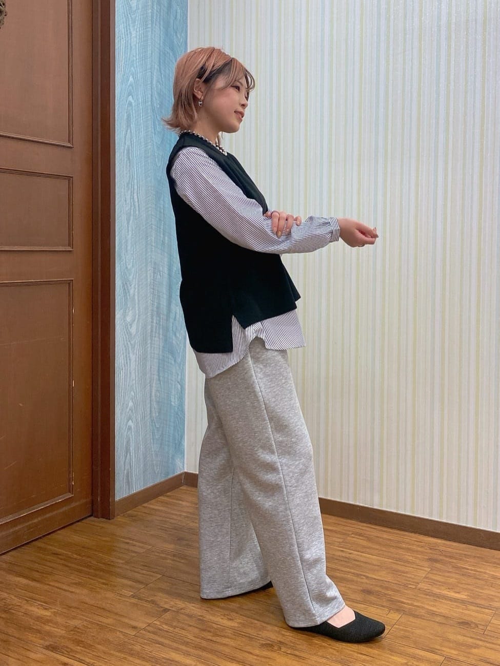 ayaさんの「SHOO･LA･RUE｜【セットアップ可/S-LL/なめらかタッチ】こなれた着こなしに ダブルウエスト レイヤードパンツ」を使ったコーディネート