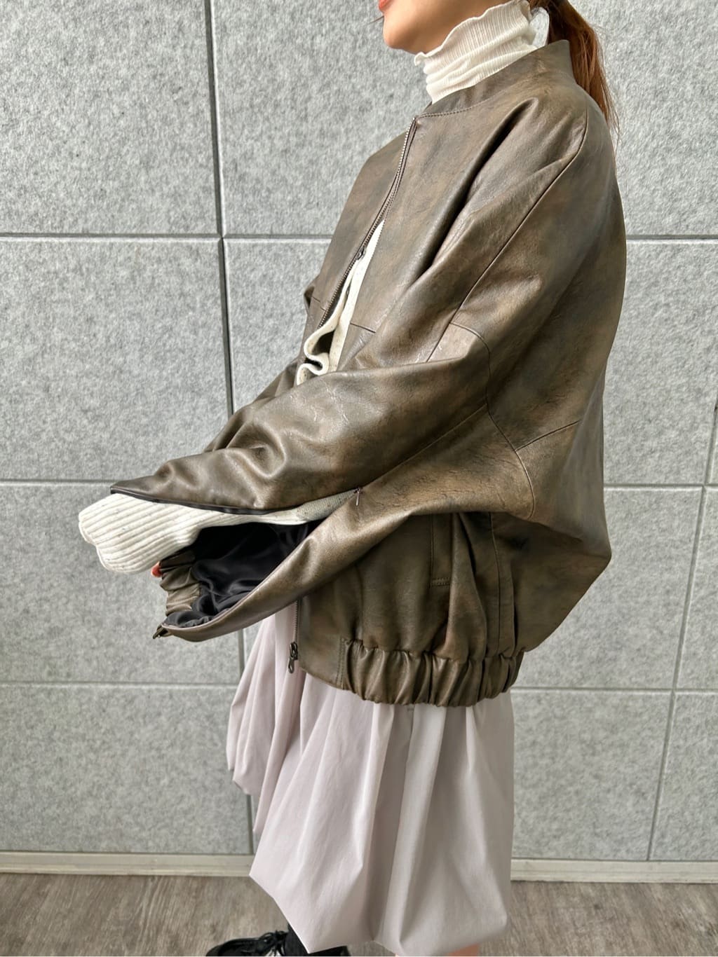 harunaさんの「CODE A｜【Re】grain zip over blouson」を使ったコーディネート