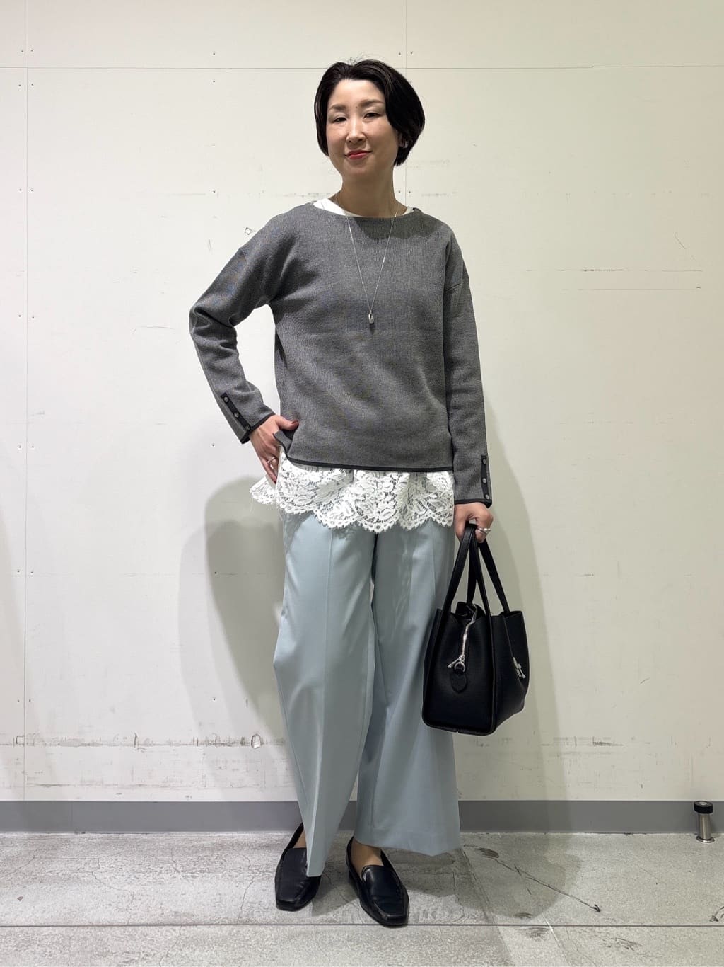 yuriさんの「INDIVI｜【新作褒められパンツ】快温ワイドパンツ」を使ったコーディネート