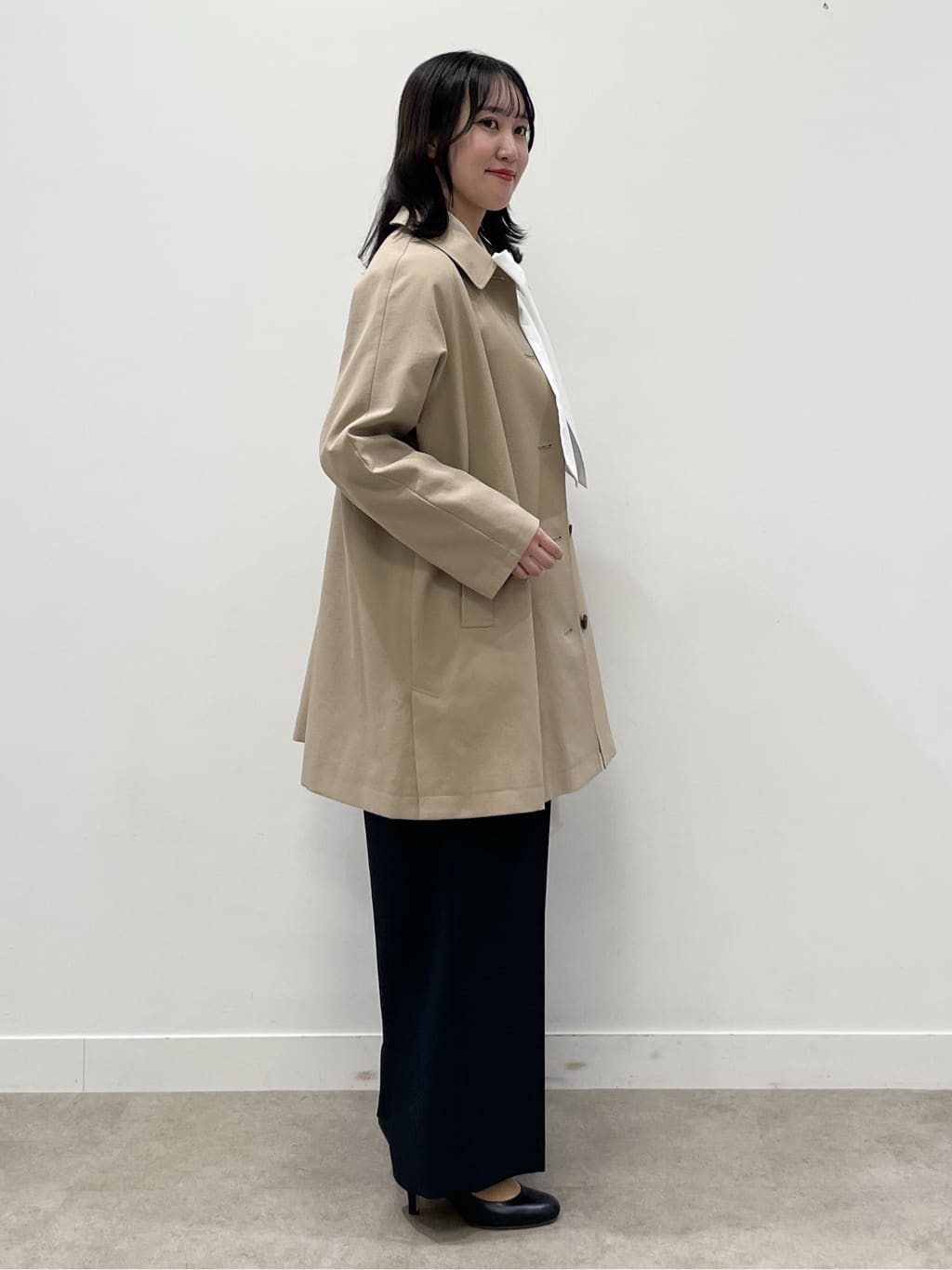 yukariさんの「Dessin｜【花粉ガード/撥水加工/洗える】ステンカラースプリングコート」を使ったコーディネート