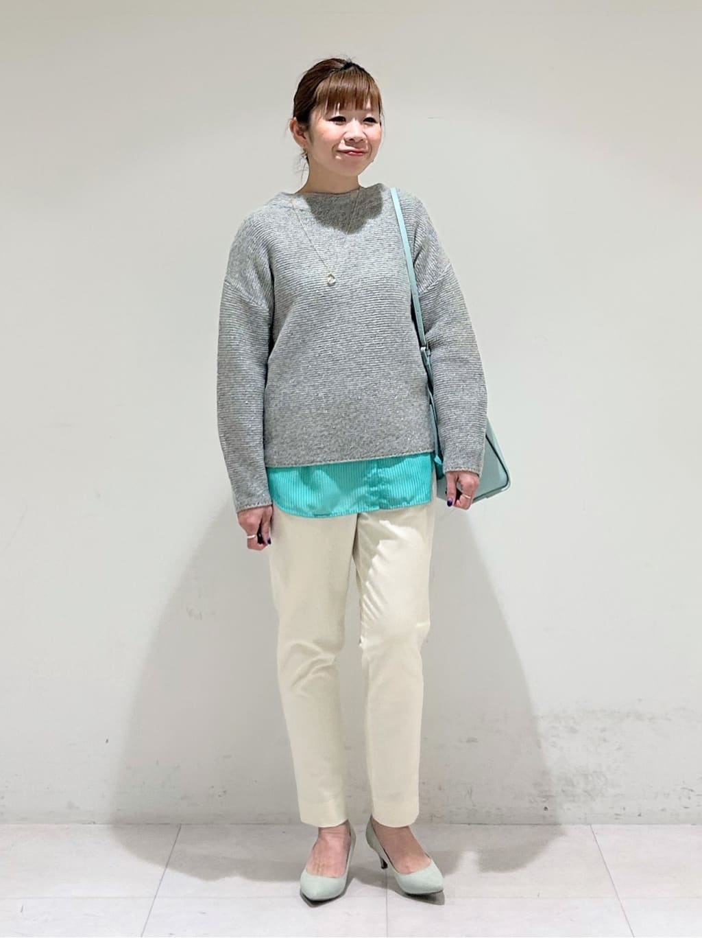 tsuyuさんの「INDIVI｜【コットン】シャツ切り替えカットソー」を使ったコーディネート