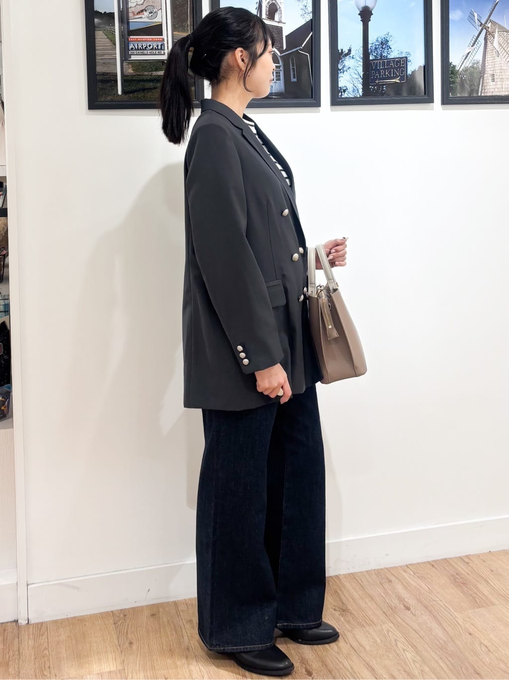 Ririkaさんの「Dessin｜【洗える】シャツテールロングTシャツ」を使ったコーディネート
